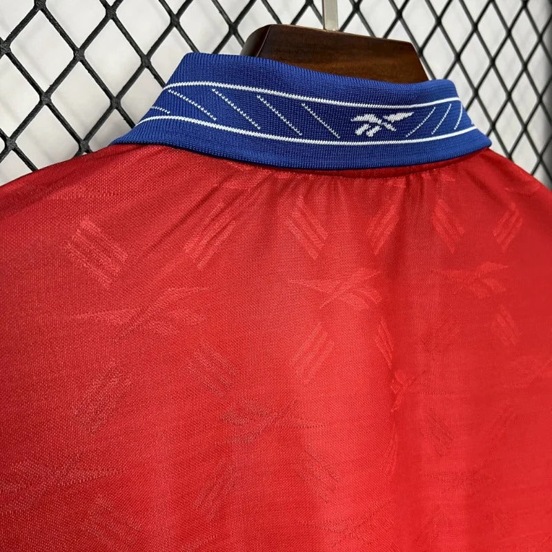 Camiseta de fútbol retro de manga larga de local de Chile 1998, edición fan.