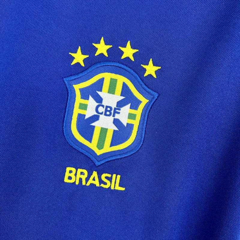 Camiseta retro de fútbol de visitante de Brasil 1998 edición fan