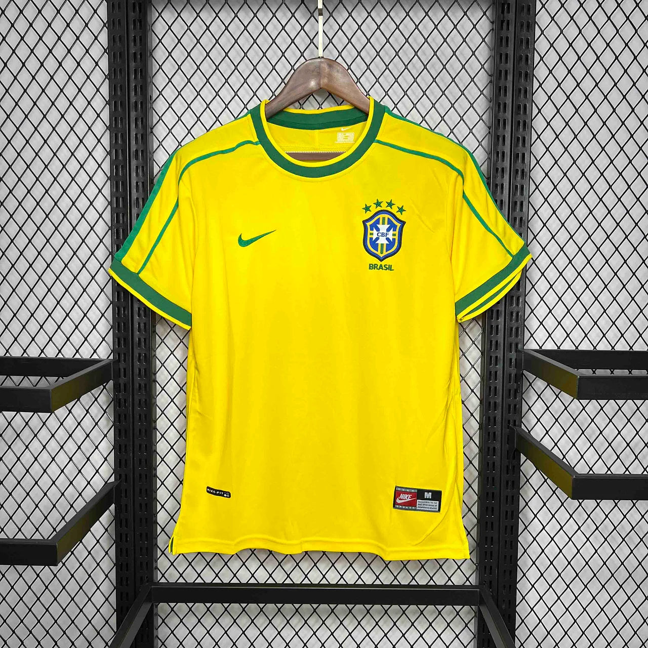 Camiseta retro de local de Brasil 1998 edición fan