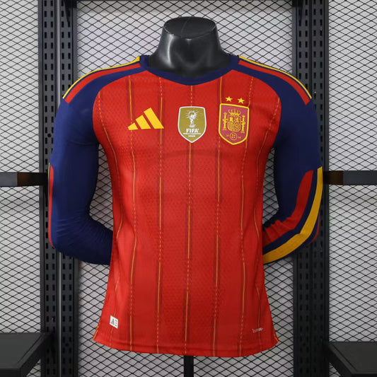 Camiseta de local de España 2026 edición jugador manga larga
