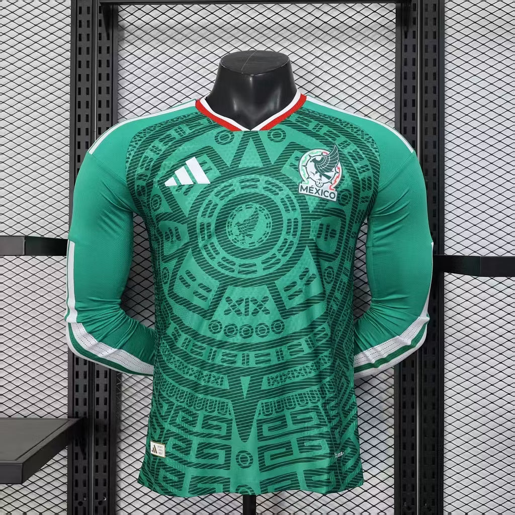 Camiseta de local de México 2026 edición jugador manga larga