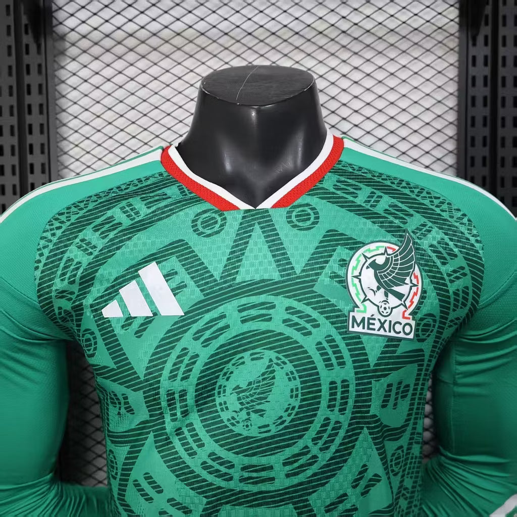 Camiseta de local de México 2026 edición jugador manga larga