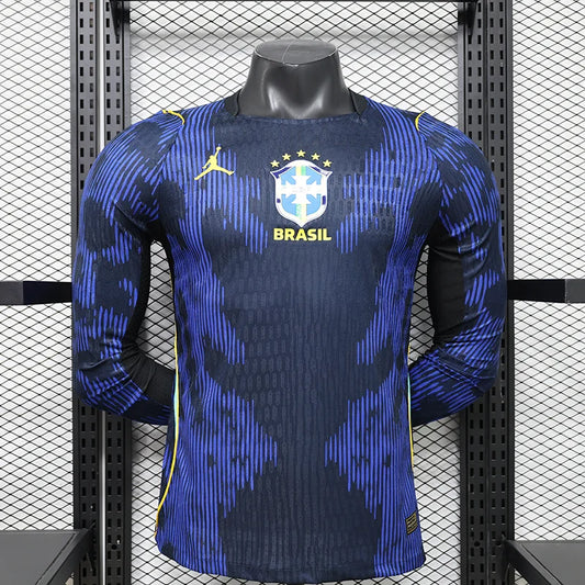 Camiseta de visitante de Brasil 2026 versión jugador manga larga