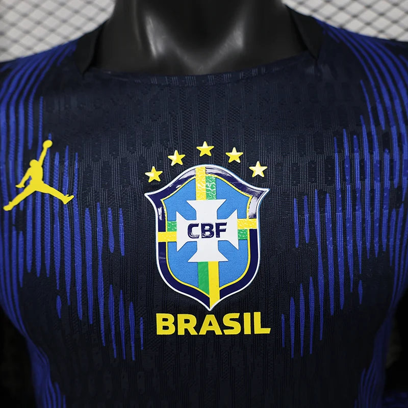 Camiseta de visitante de Brasil 2026 versión jugador manga larga
