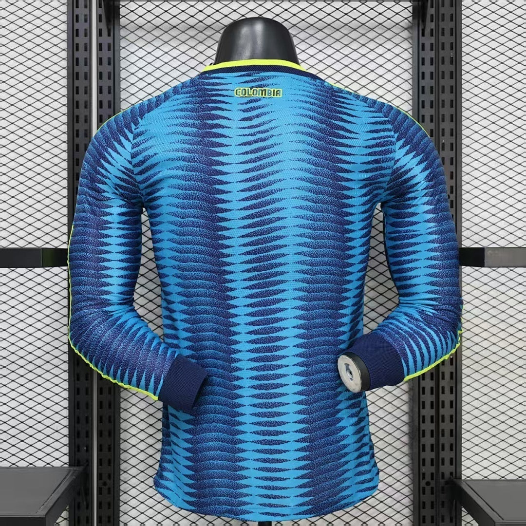 Camiseta de visitante de Colombia 2026 versión jugador manga larga