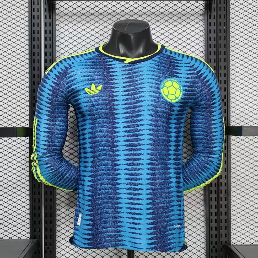 Camiseta de visitante de Colombia 2026 versión jugador manga larga