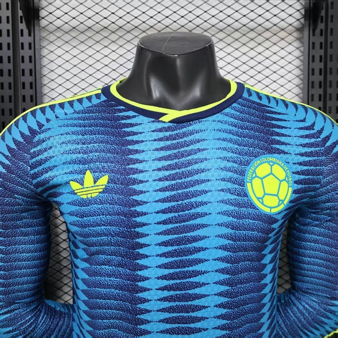 Camiseta de visitante de Colombia 2026 versión jugador manga larga
