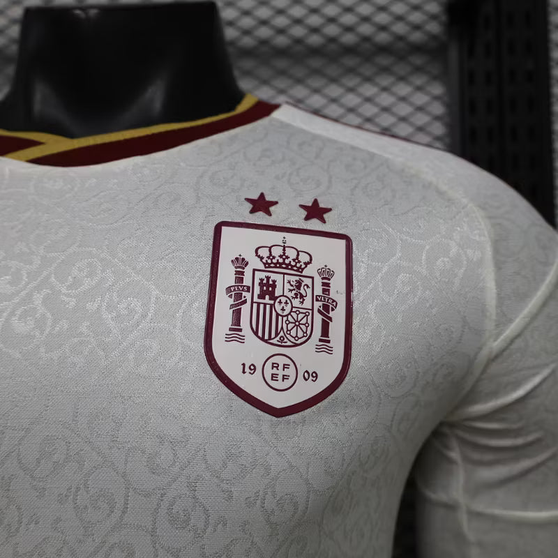 Camiseta de visitante de España 2026 edición jugador manga larga Campeones del Mundo