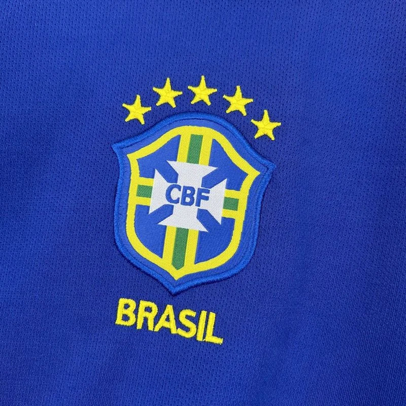 Camiseta retro de fútbol de visitante de Brasil 2004 edición fan