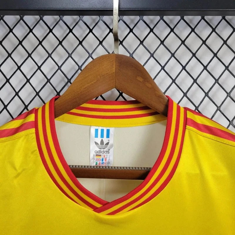 Camiseta retro de fútbol de visitante de Colombia 1990, edición fan