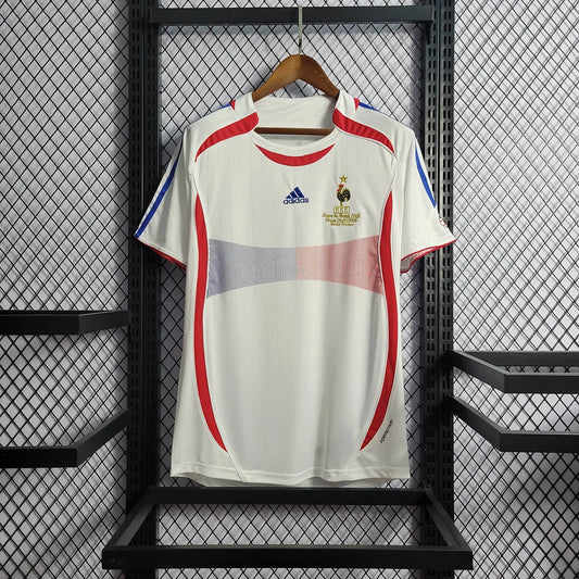 Camiseta retro de fútbol de visitante de Francia 2006 edición fan