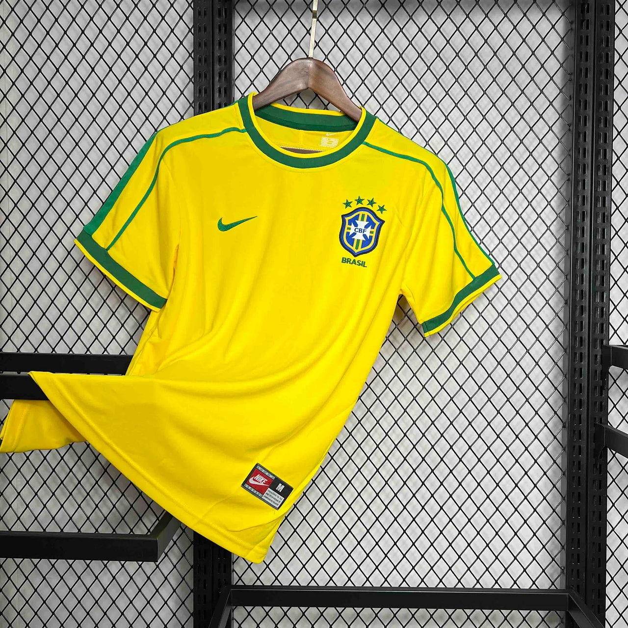 Camiseta retro de local de Brasil 1998 edición fan
